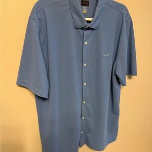 Greg Norman Collection Blue Short-Sleeve Polo Shirt